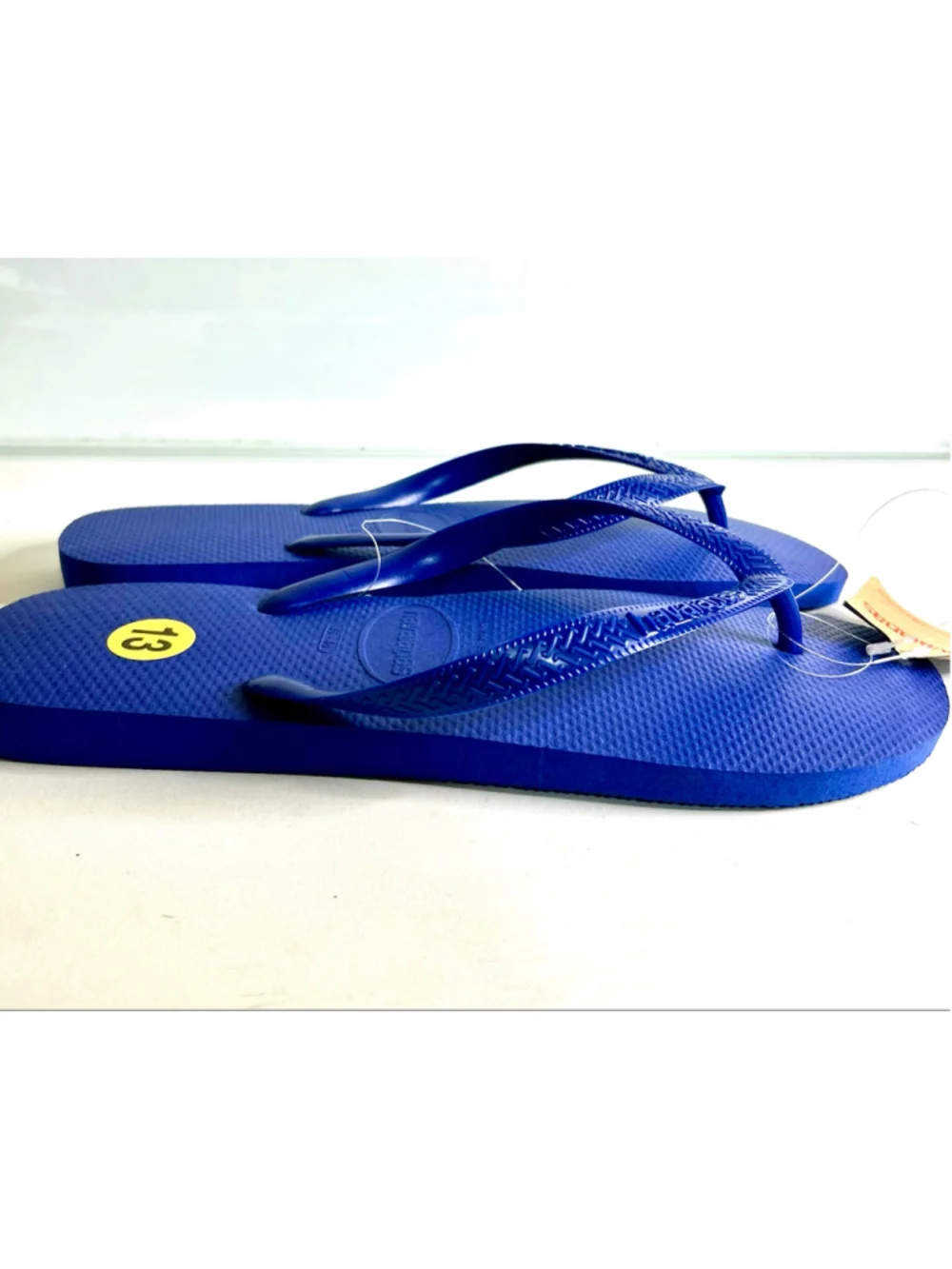 NWT Havaianas Brazil logo marine blue flip-flops men size 13